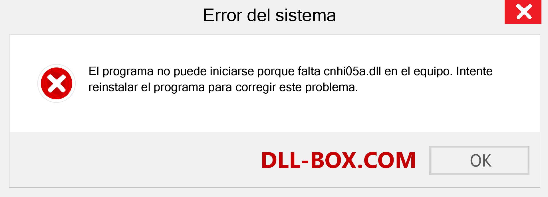 ¿Falta el archivo cnhi05a.dll ?. Descargar para Windows 7, 8, 10 - Corregir cnhi05a dll Missing Error en Windows, fotos, imágenes